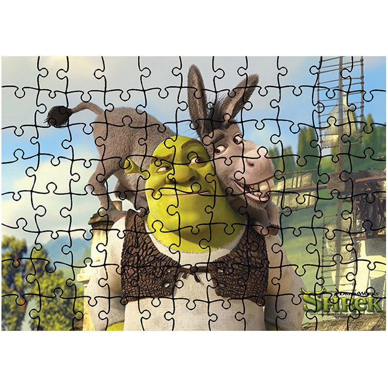 Puzzle Heartwork 96 piese, Shrek si Magaru, animatii, Latime 40,5 cm x Inaltime 28,7 cm