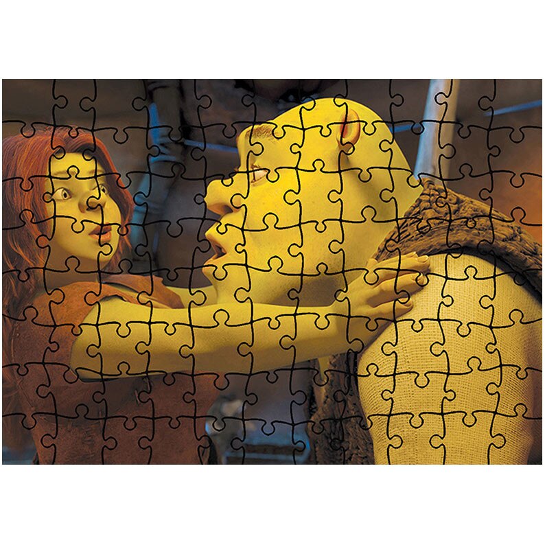 Puzzle Heartwork 96 piese, Shrek si Printesa Fiona, animatii, Latime 40,5 cm x Inaltime 28,7 cm