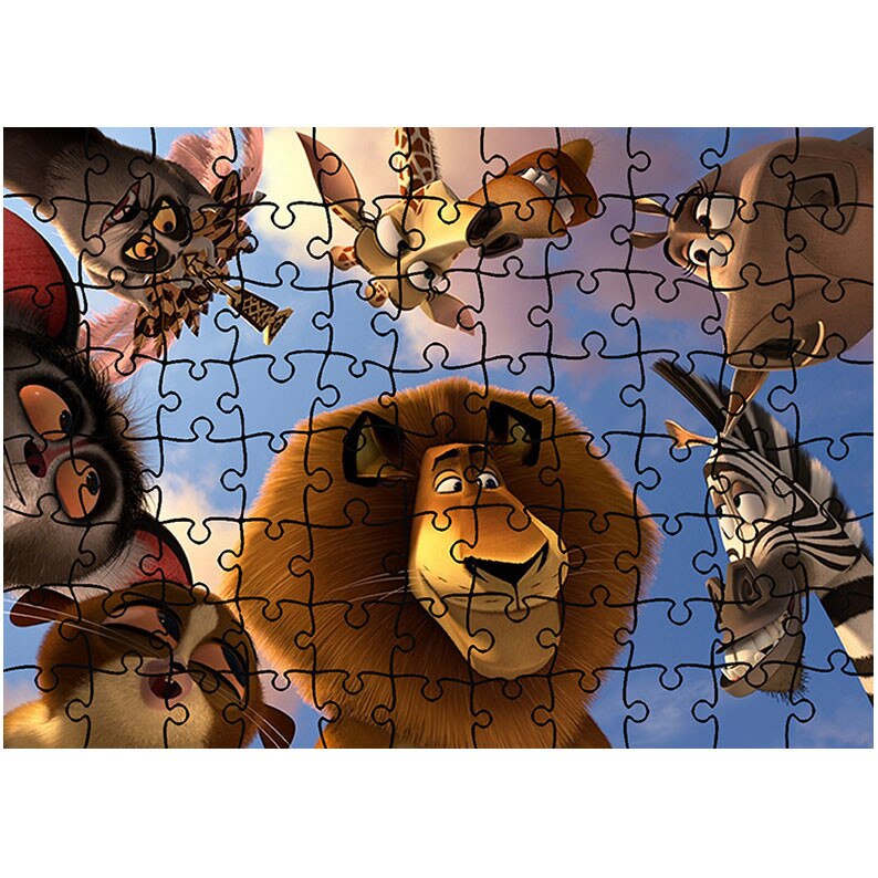 Puzzle Heartwork 96 piese, Animalele din Madagascar 3, animatii, Latime 40,5 cm x Inaltime 28,7 cm