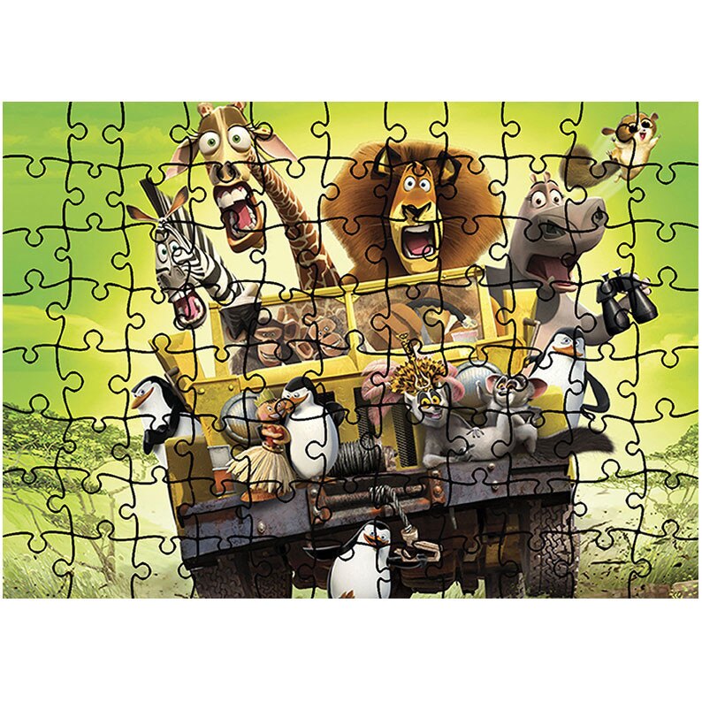 Puzzle Heartwork 96 piese, Madagascar 2, animatii, Latime 40,5 cm x Inaltime 28,7 cm