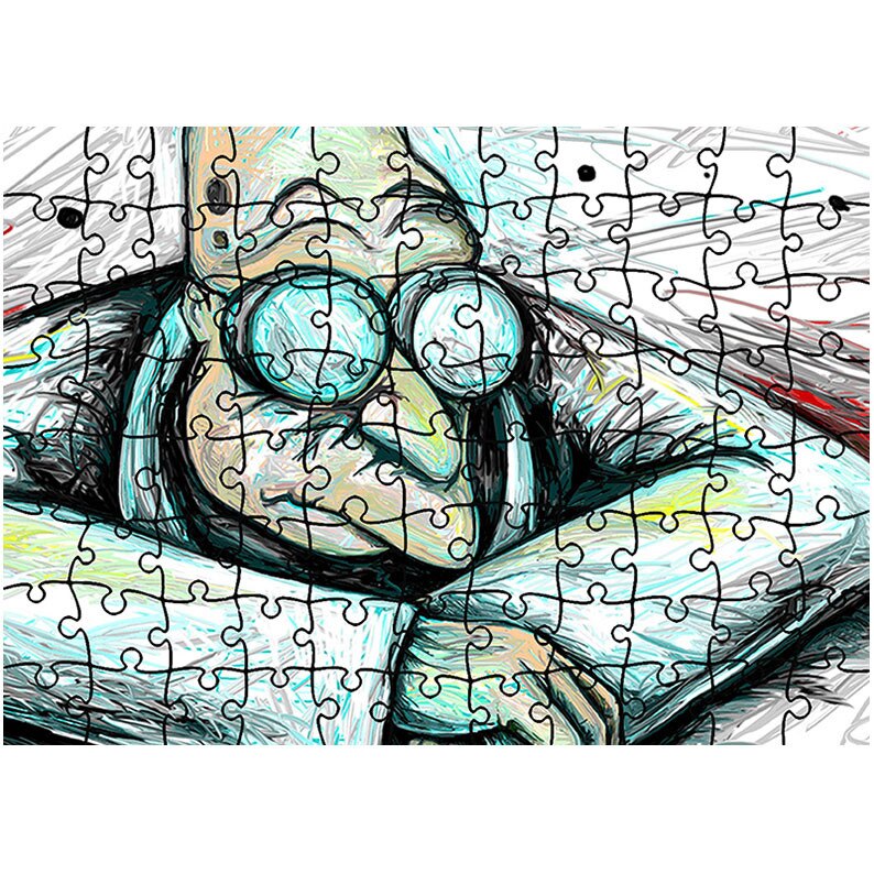 Puzzle Heartwork 96 piese, Futurama Professor Farnsworth, animatii, Latime 40,5 cm x Inaltime 28,7 cm