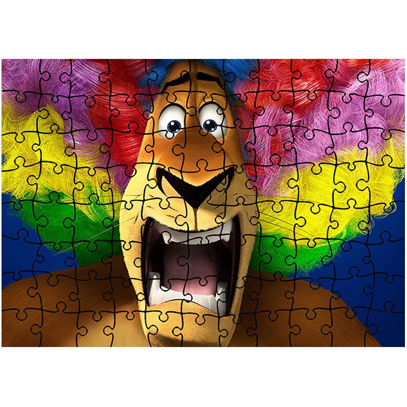 Puzzle Heartwork 96 piese, Madagascar 3 Peruca Curcubeu, animatii, Latime 40,5 cm x Inaltime 28,7 cm