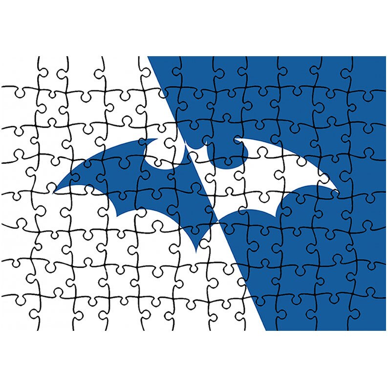 Puzzle Heartwork 96 piese, Batman Logo, animatii, Latime 40,5 cm x Inaltime 28,7 cm