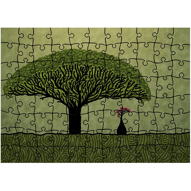 Puzzle Heartwork 96 piese, Cugetand sub copac, animatii, Latime 40,5 cm x Inaltime 28,7 cm