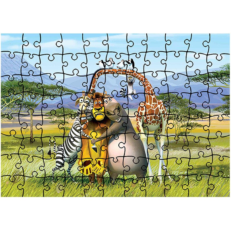 Puzzle Heartwork 96 piese, Madagascar The Crate Escape, animatii, Latime 40,5 cm x Inaltime 28,7 cm