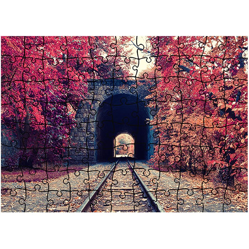 Puzzle Heartwork 96 piese, Cale ferata, Peisaje, Latime 40,5 cm x Inaltime 28,7 cm