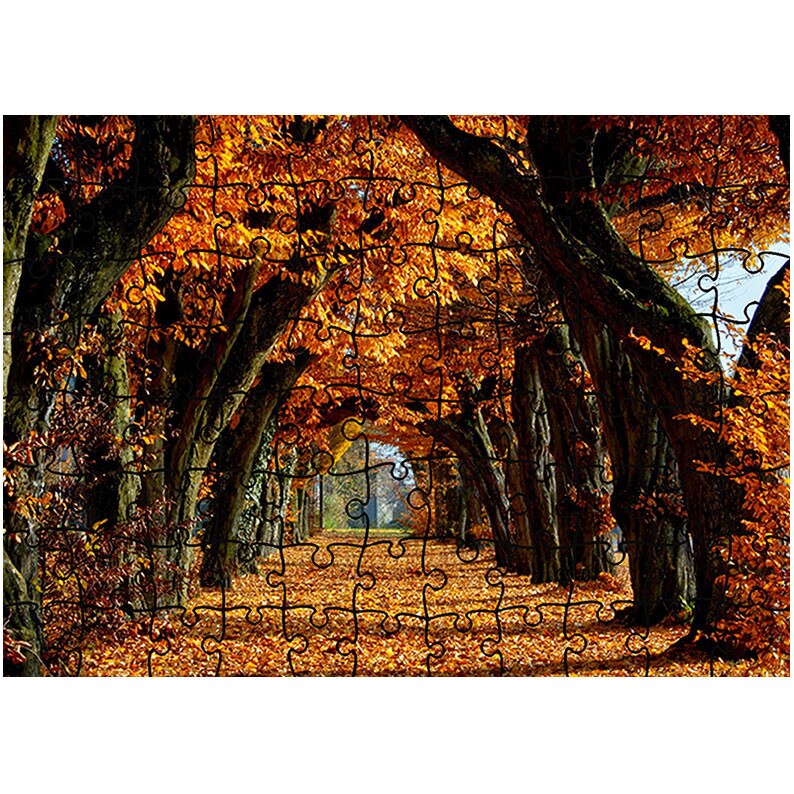 Puzzle Heartwork 96 piese, Tunel de toamna, Peisaje, Latime 40,5 cm x Inaltime 28,7 cm