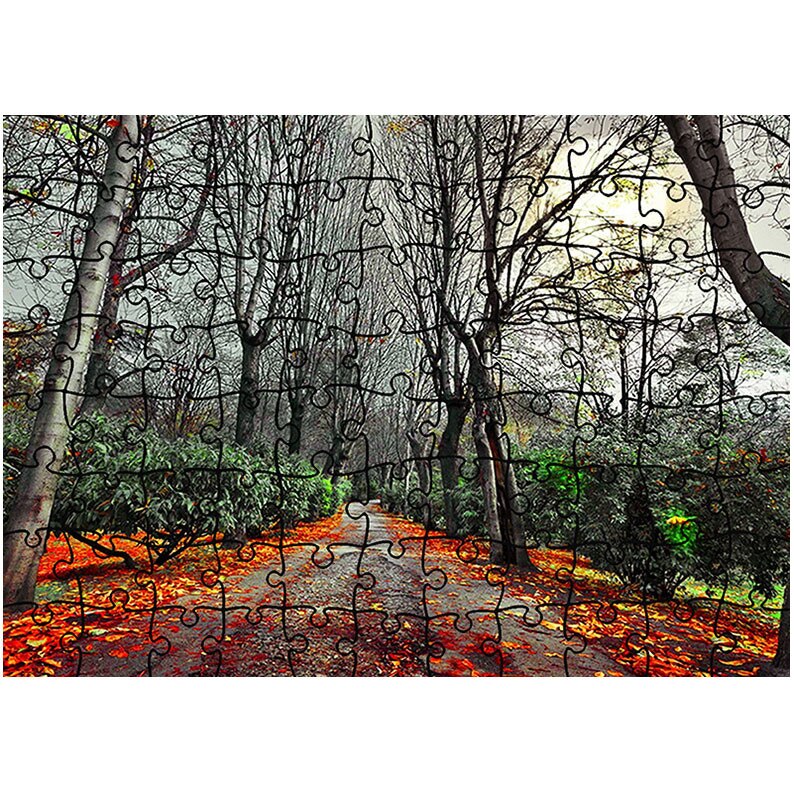 Puzzle Heartwork 96 piese, Drum rosu, Peisaje, Latime 40,5 cm x Inaltime 28,7 cm