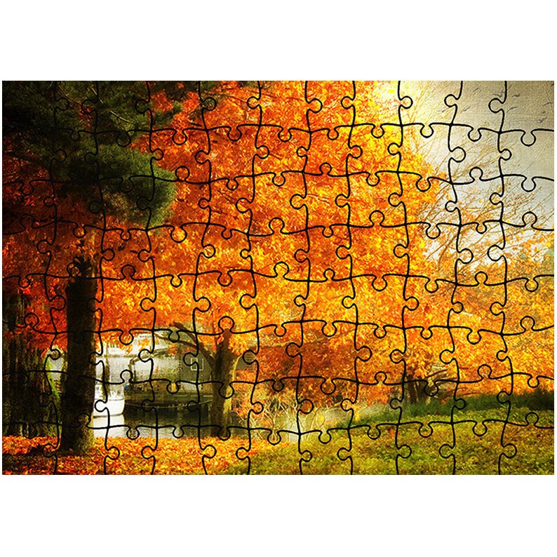 Puzzle Heartwork 96 piese, Copac galben, Peisaje, Latime 40,5 cm x Inaltime 28,7 cm