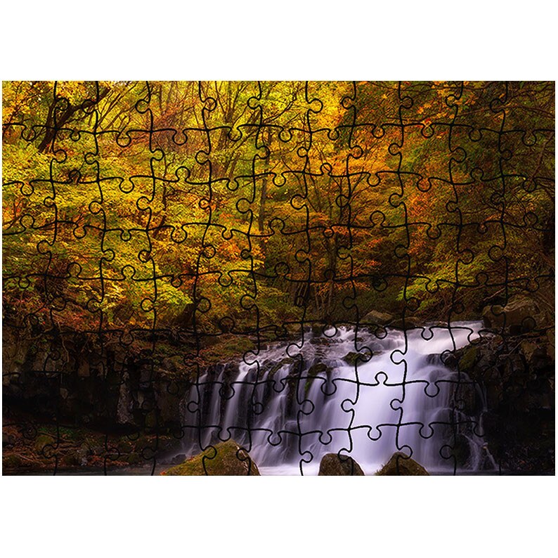 Puzzle Heartwork 96 piese, Cascada in padure, Peisaje, Latime 40,5 cm x Inaltime 28,7 cm