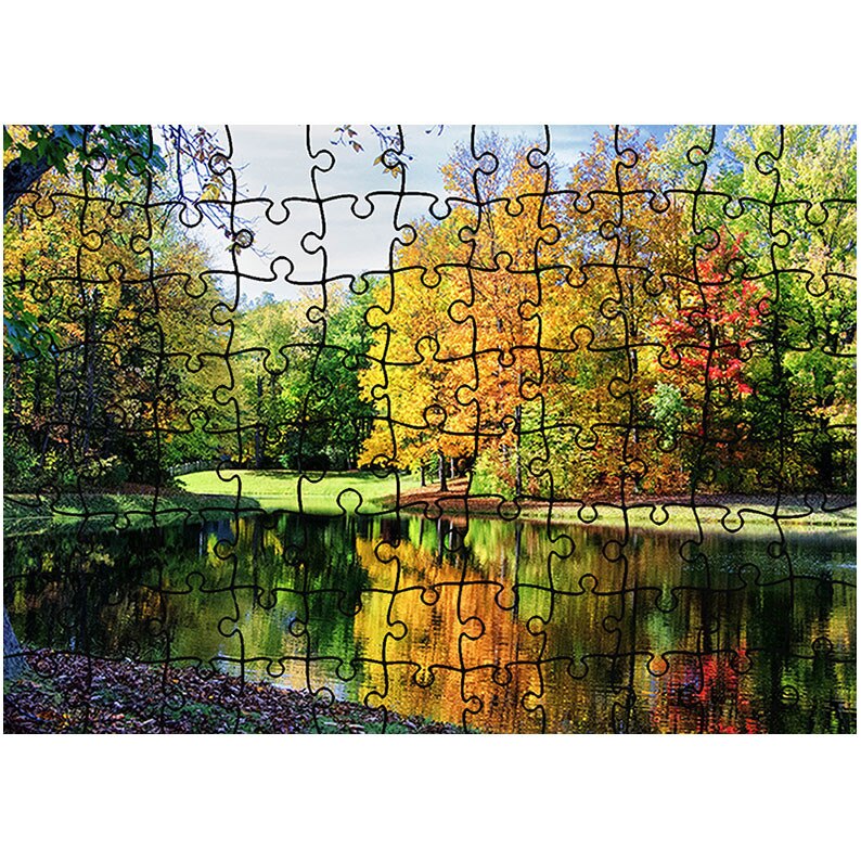 Puzzle Heartwork 96 piese, Toamna de pe lac, Peisaje, Latime 40,5 cm x Inaltime 28,7 cm