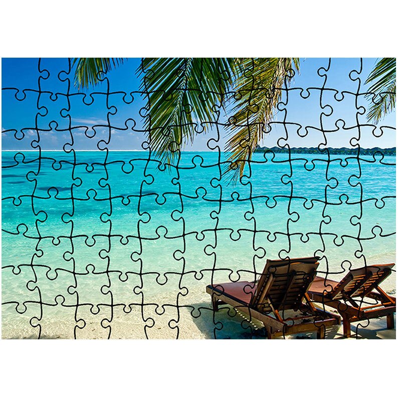Puzzle Heartwork 96 piese, Sezlonguri la ocean, Peisaje, Latime 40,5 cm x Inaltime 28,7 cm