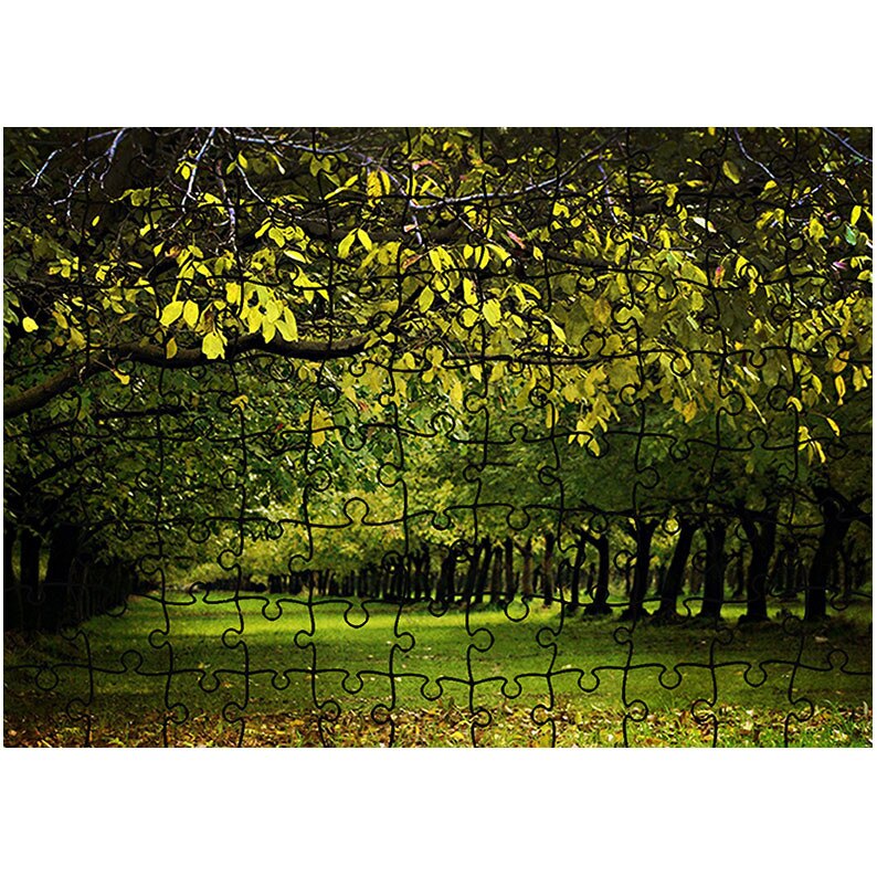 Puzzle Heartwork 96 piese, Copaci verzi, Peisaje, Latime 40,5 cm x Inaltime 28,7 cm