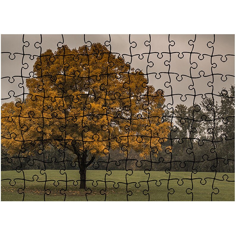 Puzzle Heartwork 96 piese, Copac la amurg, Peisaje, Latime 40,5 cm x Inaltime 28,7 cm