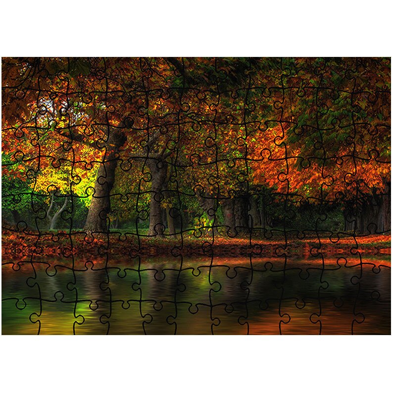 Puzzle Heartwork 96 piese, Toamna noaptea, Peisaje, Latime 40,5 cm x Inaltime 28,7 cm