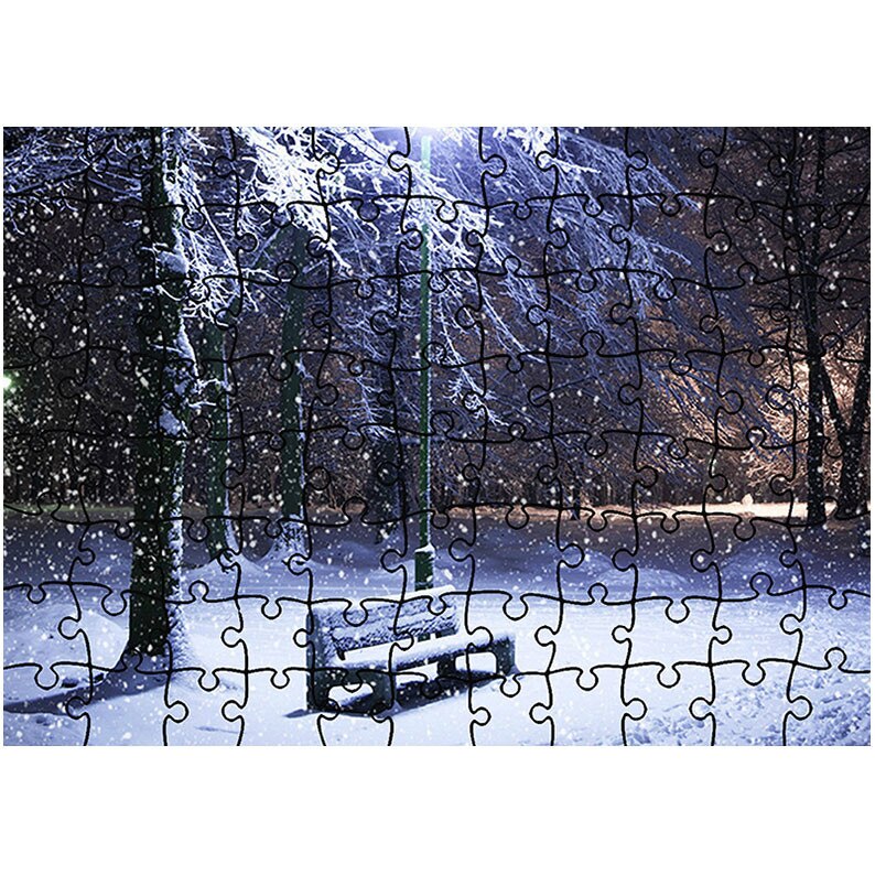 Puzzle Heartwork 96 piese, Banca cu zapada, Peisaje, Latime 40,5 cm x Inaltime 28,7 cm