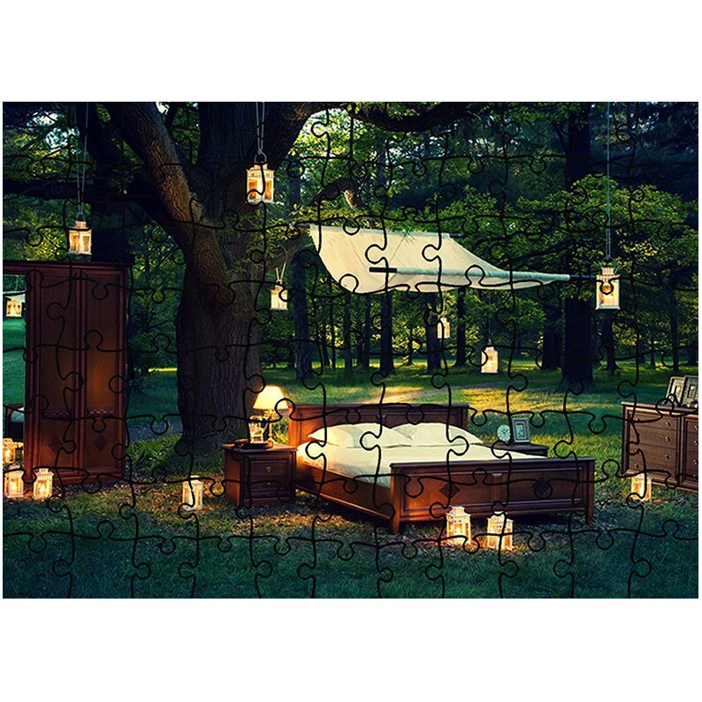 Puzzle Heartwork 96 piese, Seara romantica in padure, Peisaje, Latime 40,5 cm x Inaltime 28,7 cm
