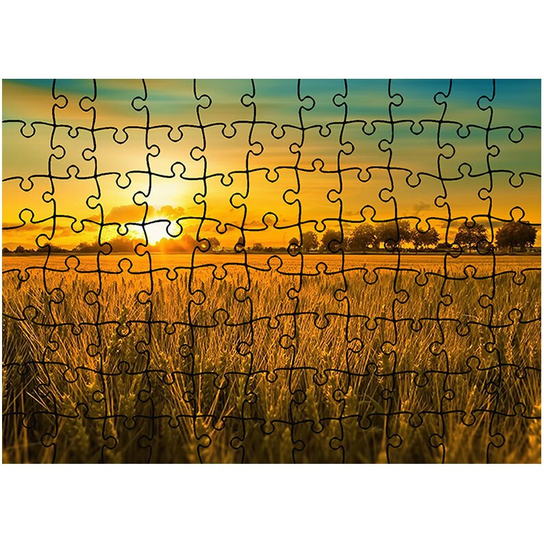 Puzzle Heartwork 96 piese, Apus in lanul de grau, Peisaje, Latime 40,5 cm x Inaltime 28,7 cm