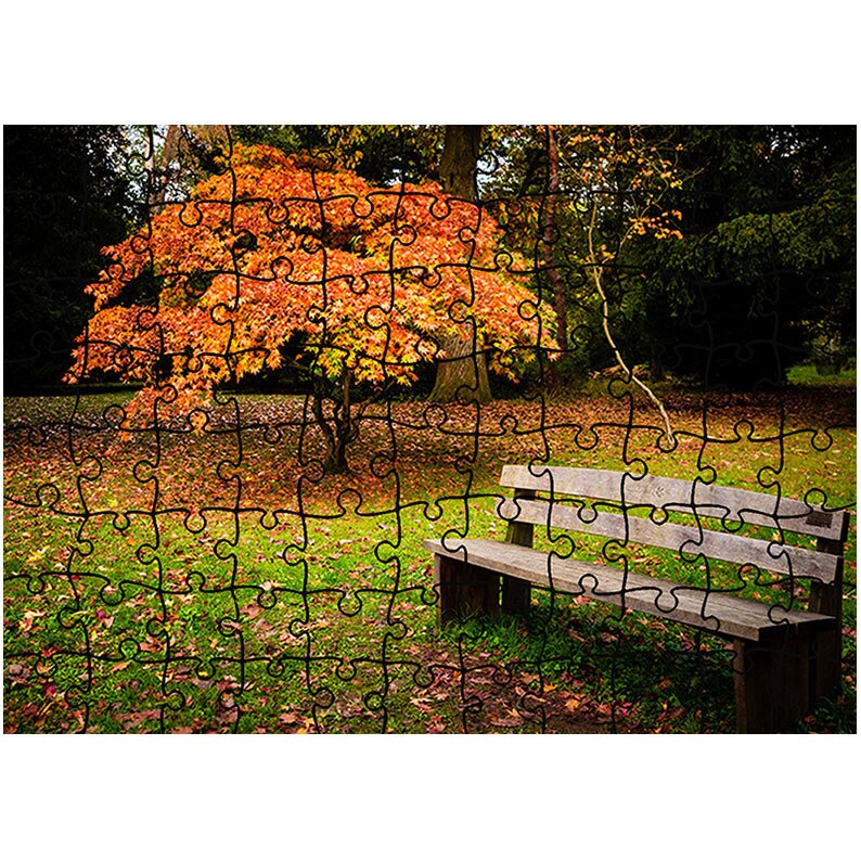 Puzzle Heartwork 96 piese, Banca in parc, Peisaje, Latime 40,5 cm x Inaltime 28,7 cm
