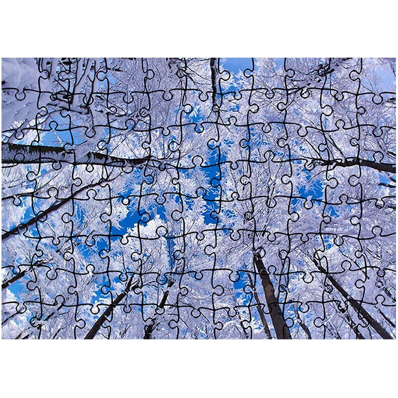 Puzzle Heartwork 96 piese, In sus iarna, Peisaje, Latime 40,5 cm x Inaltime 28,7 cm