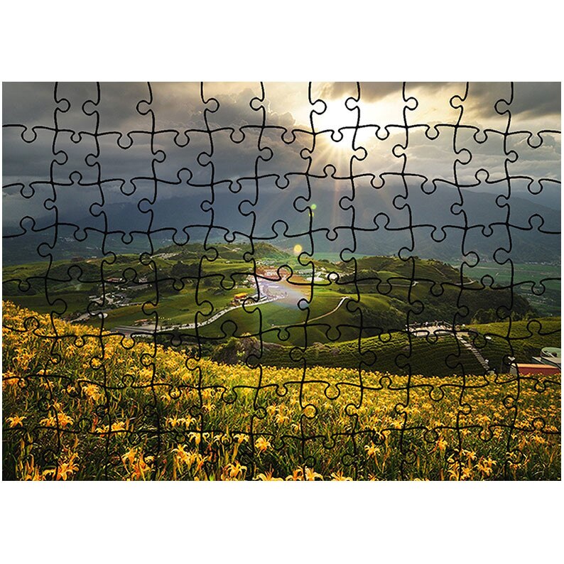 Puzzle Heartwork 96 piese, Floricele pe campii, Peisaje, Latime 40,5 cm x Inaltime 28,7 cm