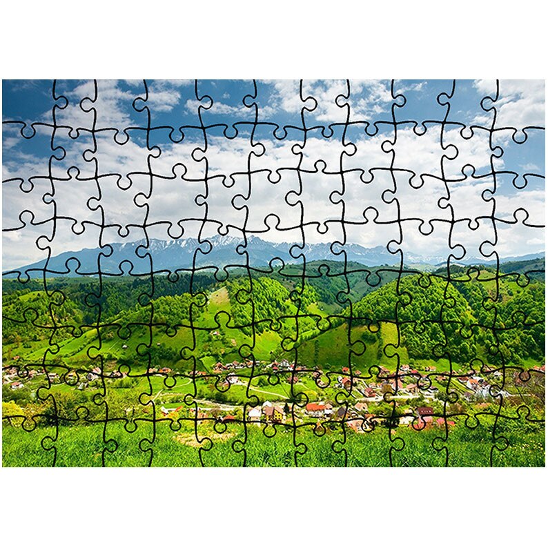 Puzzle Heartwork 96 piese, Peste dealuri, Peisaje, Latime 40,5 cm x Inaltime 28,7 cm