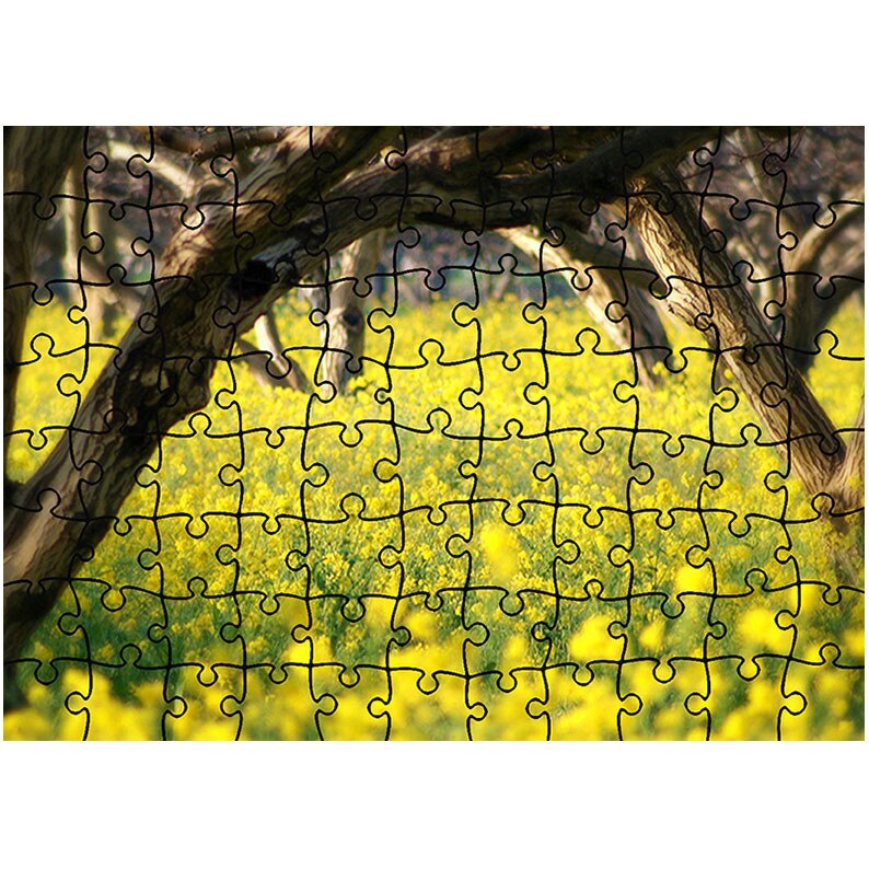 Puzzle Heartwork 96 piese, Floricele sub copaci, Peisaje, Latime 40,5 cm x Inaltime 28,7 cm
