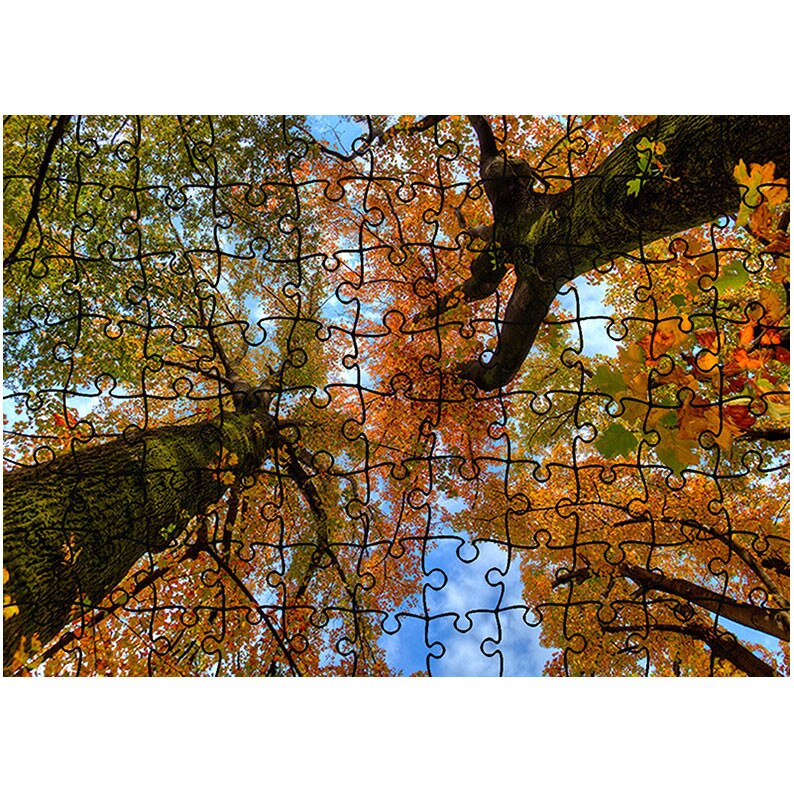 Puzzle Heartwork 96 piese, Doi copaci de jos, Peisaje, Latime 40,5 cm x Inaltime 28,7 cm