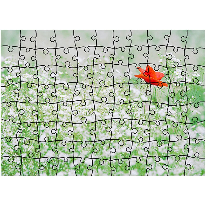 Puzzle Heartwork 96 piese, Floare rosie, Peisaje, Latime 40,5 cm x Inaltime 28,7 cm