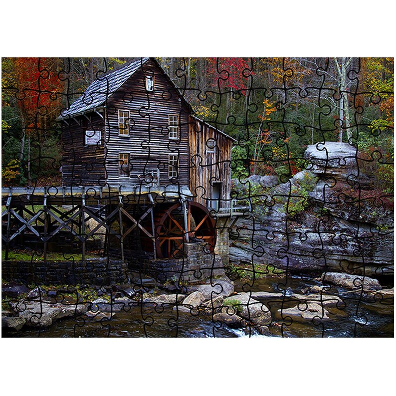 Puzzle Heartwork 96 piese, Moara de apa, Peisaje, Latime 40,5 cm x Inaltime 28,7 cm