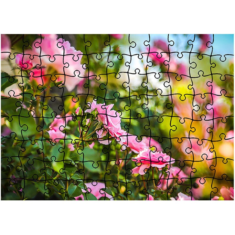 Puzzle Heartwork 96 piese, Trandafiri roz, Peisaje, Latime 40,5 cm x Inaltime 28,7 cm