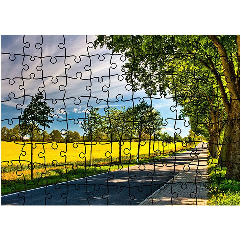 Puzzle Heartwork 96 piese, Drum umbrit, Peisaje, Latime 40,5 cm x Inaltime 28,7 cm