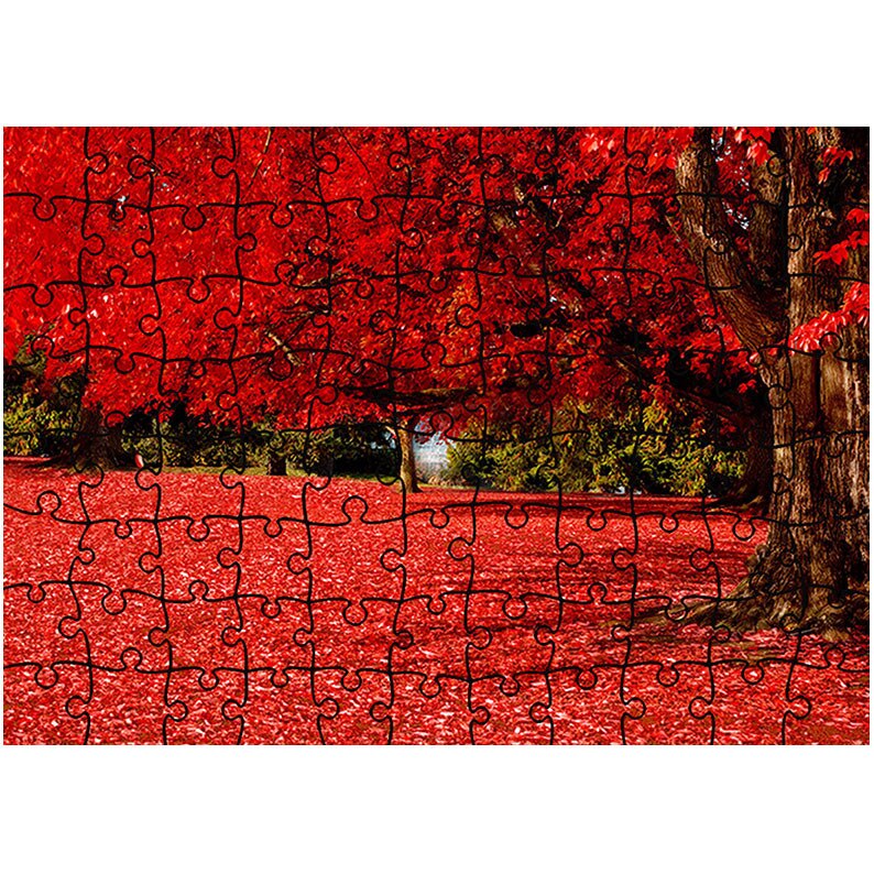 Puzzle Heartwork 96 piese, Covor rosu sub copac, Peisaje, Latime 40,5 cm x Inaltime 28,7 cm