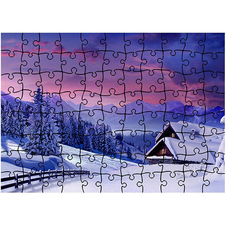 Puzzle Heartwork 96 piese, Cabana sub zapada, Peisaje, Latime 40,5 cm x Inaltime 28,7 cm