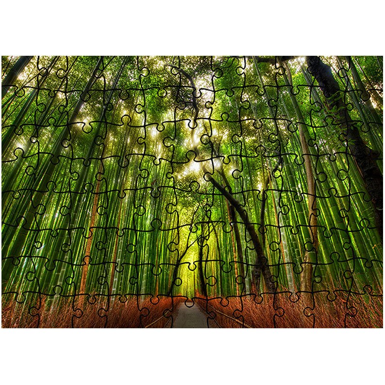 Puzzle Heartwork 96 piese, Padure de bambus, Peisaje, Latime 40,5 cm x Inaltime 28,7 cm