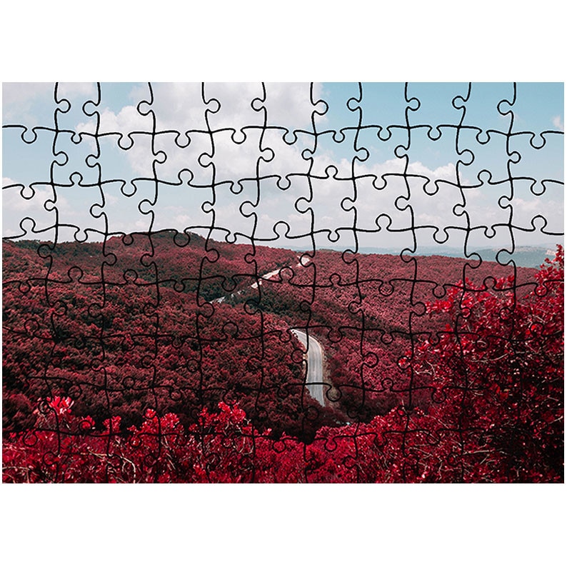 Puzzle Heartwork 96 piese, Totul este rosu, Peisaje, Latime 40,5 cm x Inaltime 28,7 cm
