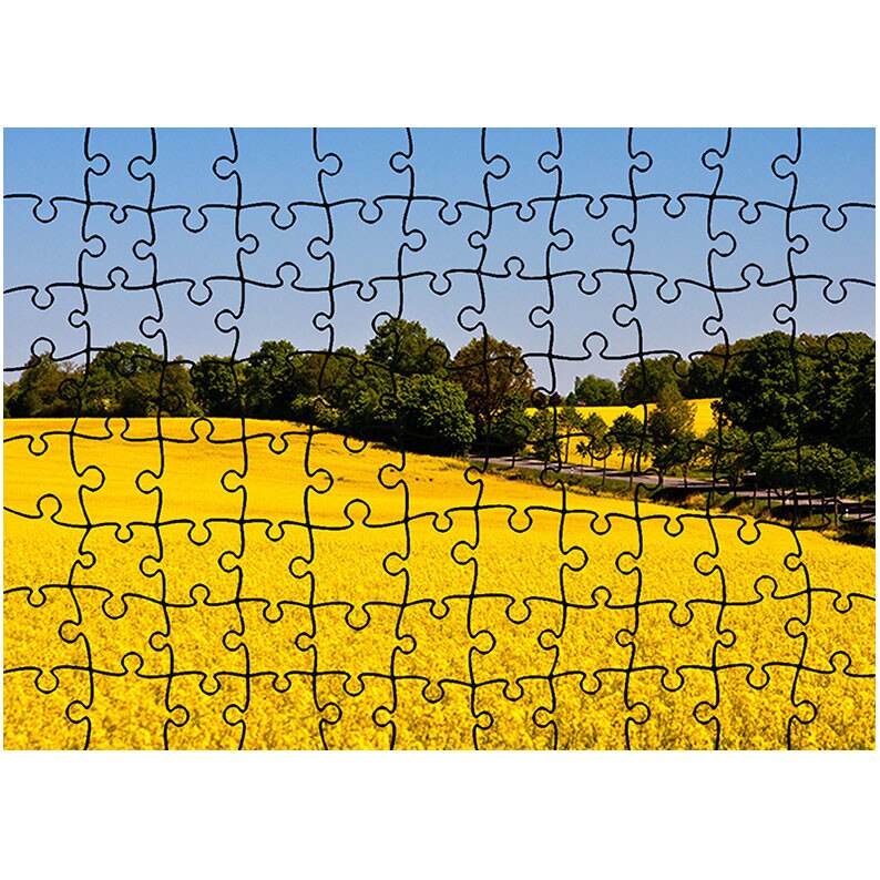 Puzzle Heartwork 96 piese, Campie galbena, Peisaje, Latime 40,5 cm x Inaltime 28,7 cm