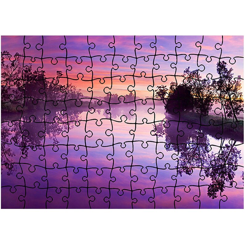 Puzzle Heartwork 96 piese, Lacul violet, Peisaje, Latime 40,5 cm x Inaltime 28,7 cm