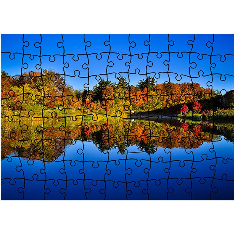 Puzzle Heartwork 96 piese, Albastru inchis al lacului, Peisaje, Latime 40,5 cm x Inaltime 28,7 cm