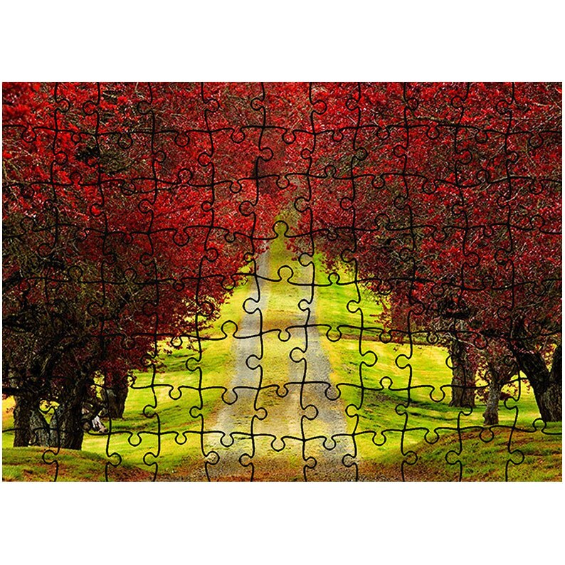 Puzzle Heartwork 96 piese, Drum la vale, Peisaje, Latime 40,5 cm x Inaltime 28,7 cm