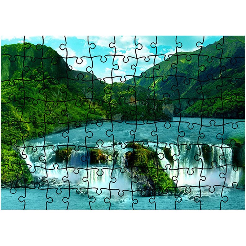 Puzzle Heartwork 96 piese, Cascade, Peisaje, Latime 40,5 cm x Inaltime 28,7 cm