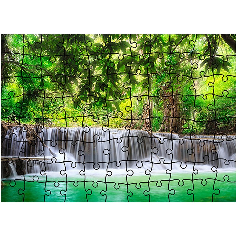 Puzzle Heartwork 96 piese, Cascade multiple, Peisaje, Latime 40,5 cm x Inaltime 28,7 cm