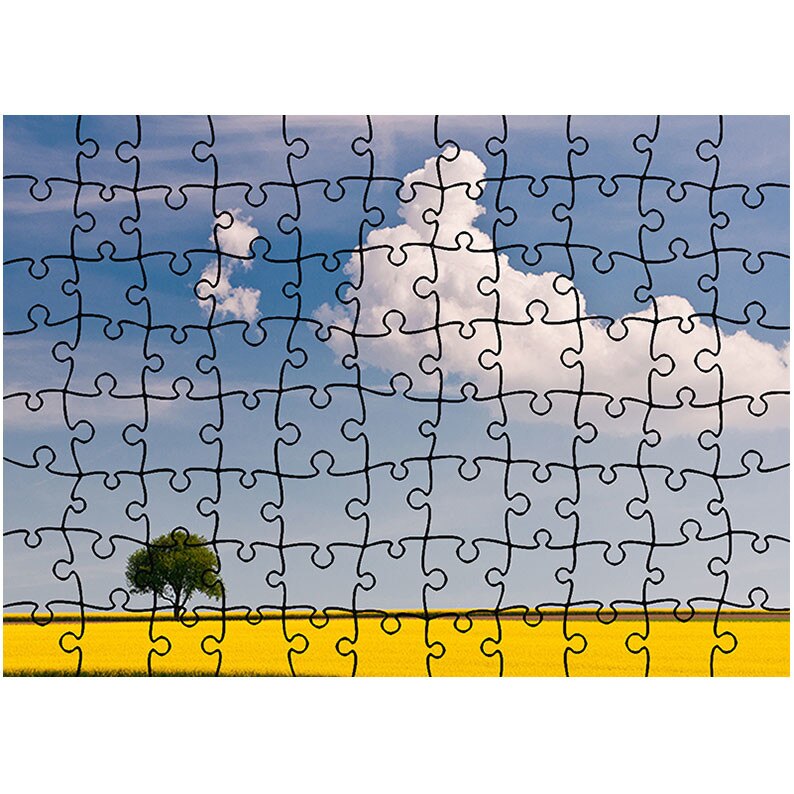 Puzzle Heartwork 96 piese, Linie galbena, Peisaje, Latime 40,5 cm x Inaltime 28,7 cm