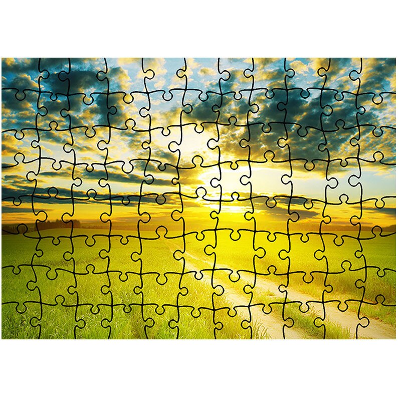 Puzzle Heartwork 96 piese, Apus peste drum, Peisaje, Latime 40,5 cm x Inaltime 28,7 cm