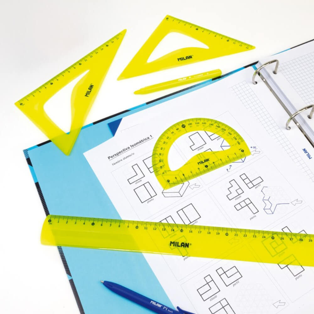 Set Geometrie Idena - 4 Pezzi Da 30 Cm Con Righelli, Squadra E Goniometro - Foto 7