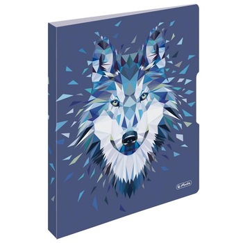 Caiet mecanic A4, 2 inele, Herlitz Wild Animals Wolf Caiet mecanic A4, 2 inele, Herlitz Wild Animals Wolf