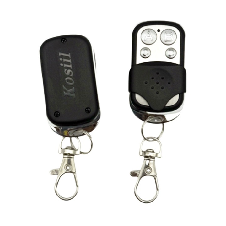Set de doua telecomenzi programabile pentru usi de garaj, Kosiil®, 433mhz, Negru