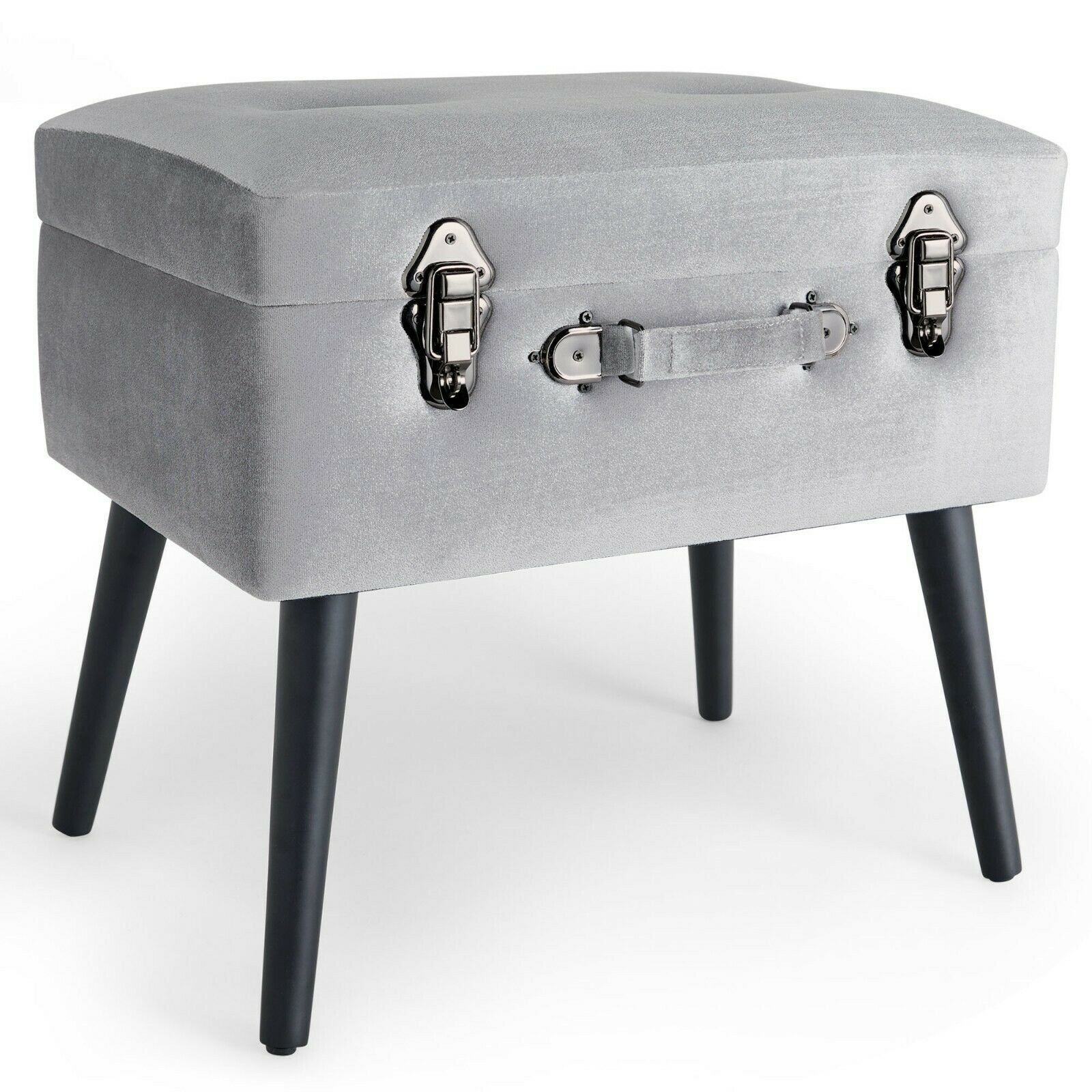 Masuta de toaleta Beautify 4000108, Dimensiuni L50 X D35 X H46cm, material catifea, culoare gri