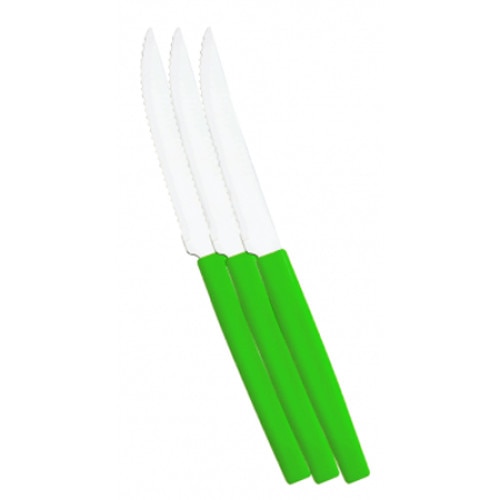 Cutit pentru friptura set 3 bucati SIMONAGGIO BELIZE cu maner plastic culoare verde