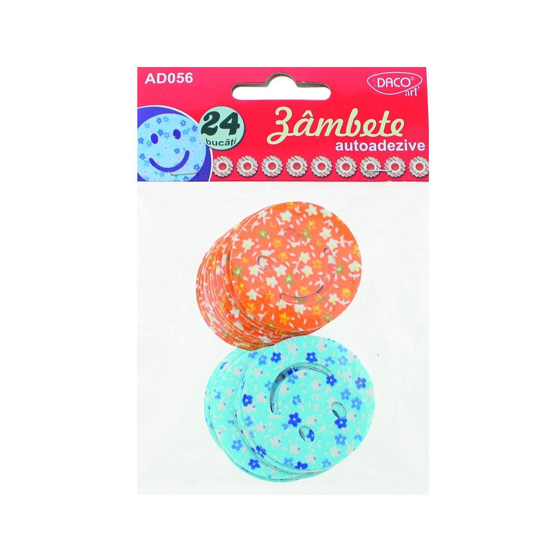 Accesorii craft, DACO, Zambete autoadeziv textil, AD056